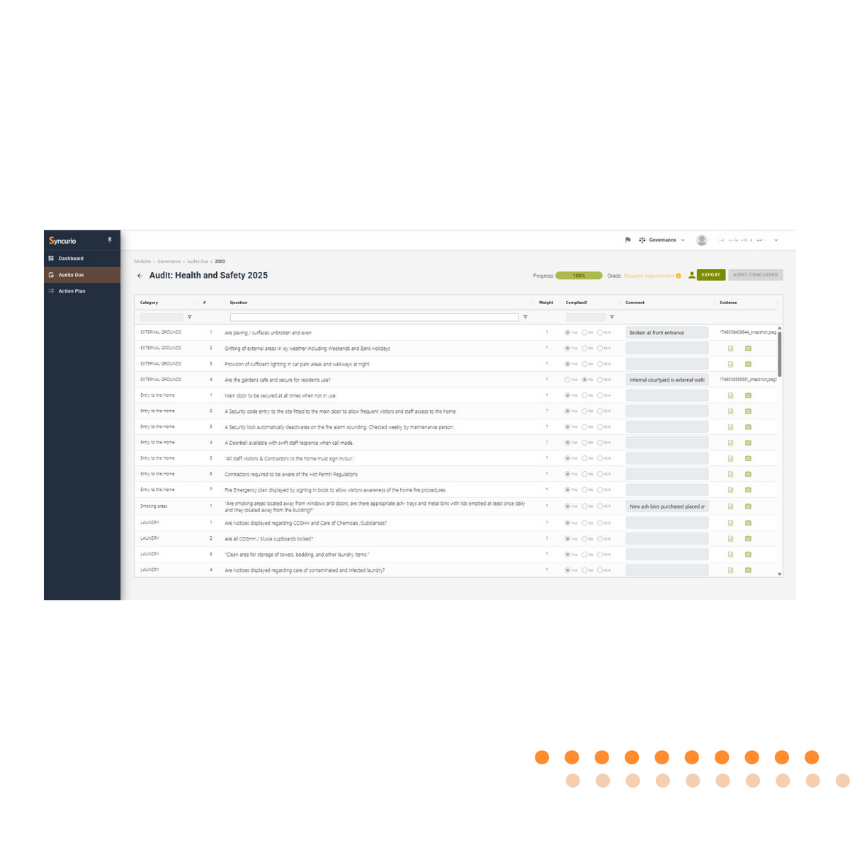Image to show care home compliance software
