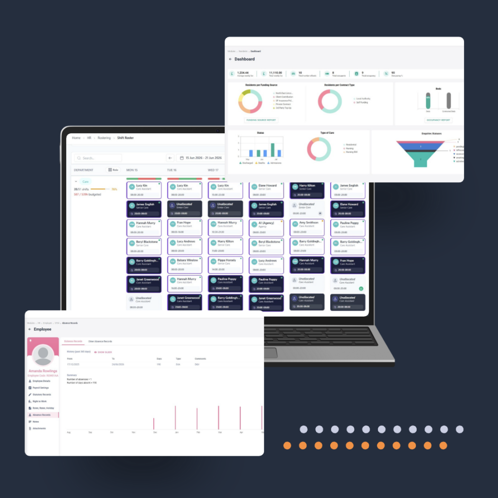 request demo 1 care home ukba compliance software showing right-to-work checks and visa tracking.